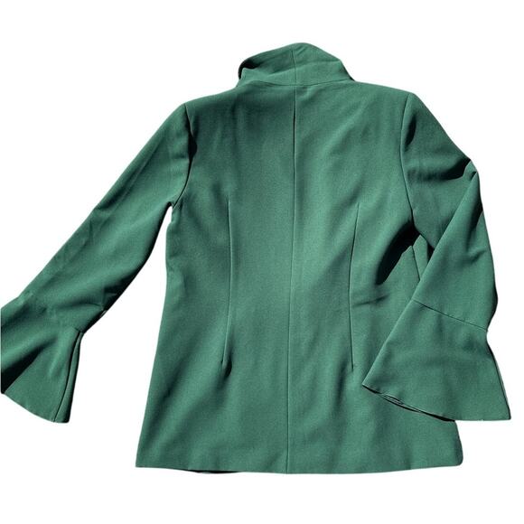 Women’s L Y2K Emerald Green Bell Sleeve Blazer Jacket Iman Retro Chic - Picture 4 of 4